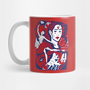 Red White and Blue Ballerina Mug